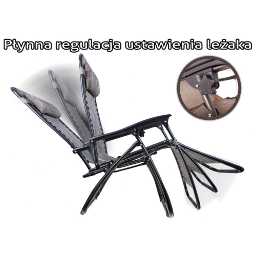 Leżak ogrodowy z podstawką pod napoje